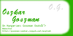 oszkar goszman business card
